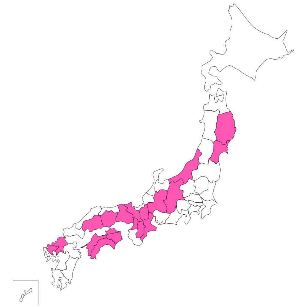 行ったことあるところで日本地図塗りつぶし企画を開きます。